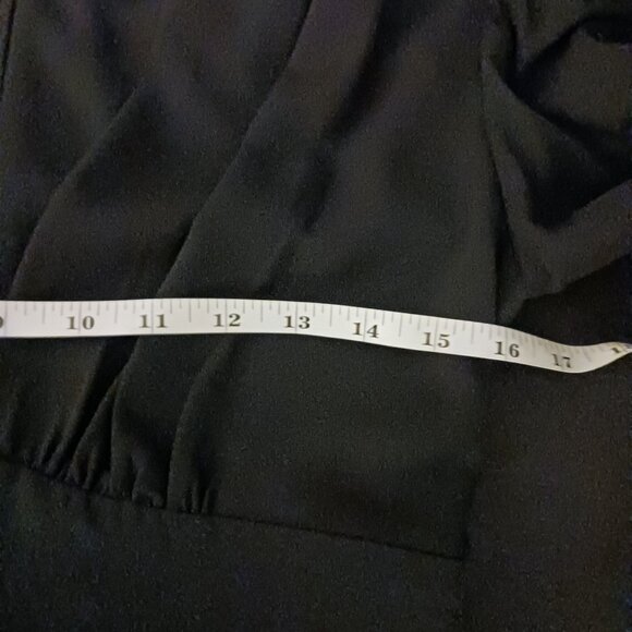 NEW Amanda Uprichard Analeigh Shirred Long Sleeve Faux-Wrap Mini‎ Dress Black S - Picture 16 of 16